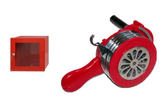 Handsirene Aluminiumgehäuse Sirene Handkurbel Einklappbar Alarmsirene Rot  DE