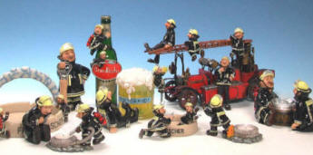 Charakter Sapeurs Feuerwehr mit Flaschen Oxygene Bohne Porzellan 3D 1/43 