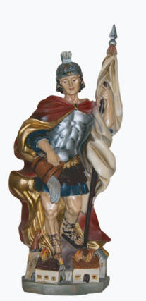 Heiliger Florian handbemalt Figur 20 cm Schutzpatron d.Feuerwehr Geschenk 