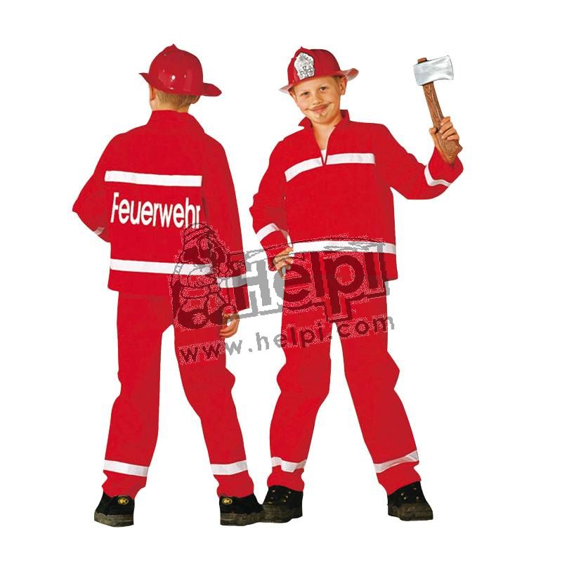 Rub Kinder Kostüm T-Shirt Feuerwehrmann Karneval Fasching