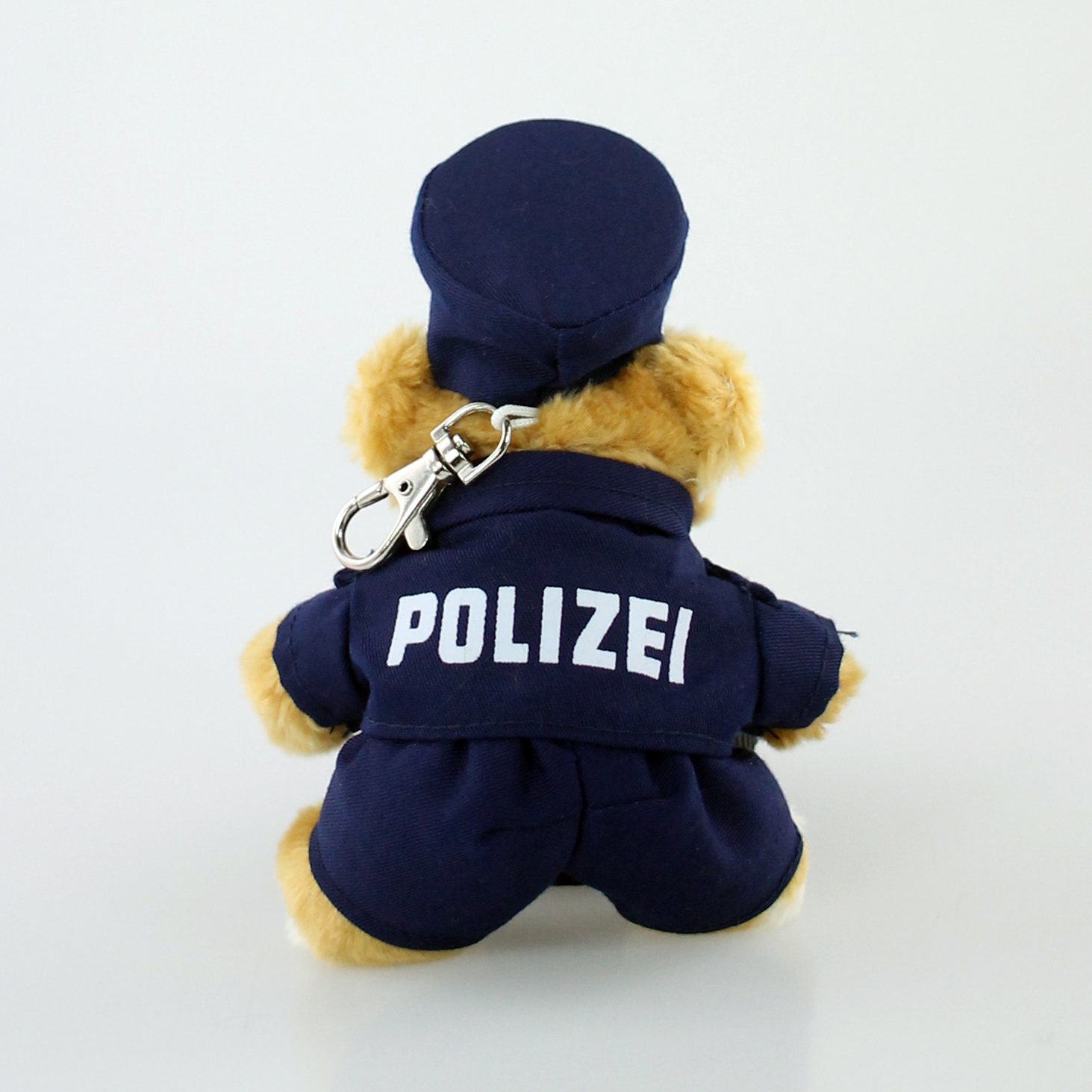 Schlüsselanhänger Polizei gestickt - blau